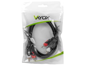 Zdjęcie: Kabel 2x RCA wtyk - 2x RCA wtyk 1,5 m (LB0019) VA0159-1,5 VAYOX