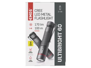 Zdjęcie: Latarka metalowa Cree LED Ultibright 60, 170lm, 1xAA EMOS