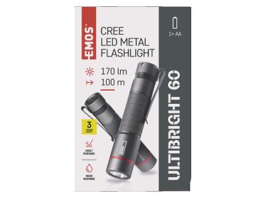 Zdjęcie: Latarka metalowa Cree LED Ultibright 60, 170lm, 1xAA  EMOS
