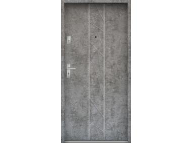 Zdjęcie: Drzwi wejściowe do mieszkań Bastion A-40 Beton srebrny 80 cm prawe OSPŁ KR CENTER