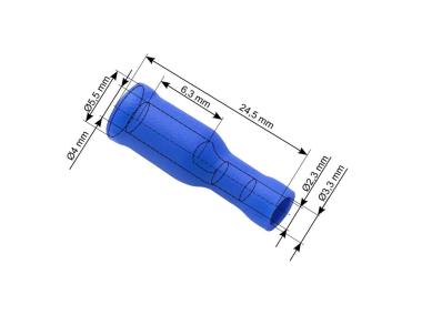 Zdjęcie: Konektor izolowany gniazdo 4,0/24,5mm niebieski/43-049# 5 szt. VAYOX