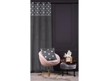 Zdjęcie: Zasłona welwetowa z drukowanymi górnymi kropkami dots chic szary 140x270 cm CHIC HOME