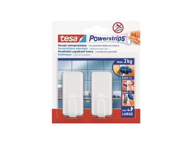 Zdjęcie: Haczyk samoprzylepny Powerstrips klasyczny, biały, do 2 kg TESA