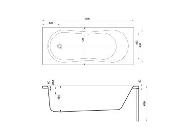 Zdjęcie: Wanna prostokątna Nike 170x70 cm CERSANIT