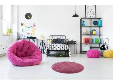 Zdjęcie: Dywan glamour kids 100x100 cm różowy gwiazdki INDAVO