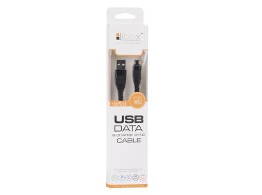 Zdjęcie: Kabel USB - lightning wzmacniany czarny 1 m LB0154 LIBOX