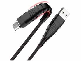 Kabel USB - lightning wzmacniany czarny 1 m LB0154 LIBOX