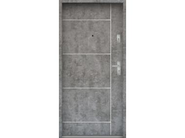 Zdjęcie: Drzwi wejściowe do mieszkań Bastion A-65 Beton srebrny 80 cm (NW) lewe ODR KR CENTER