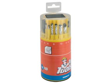 Zdjęcie: Wiertła różne metal/beton/drewno, zestaw 18 szt. TOP TOOLS