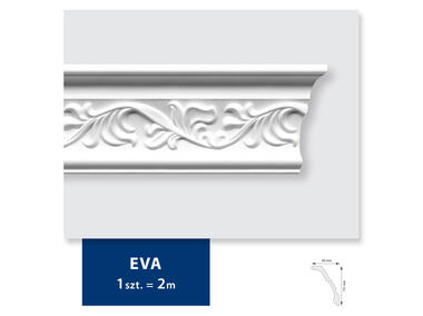 Zdjęcie: Listwa sufitowa 2x Eva biała 11,5x8x200 cm DMS