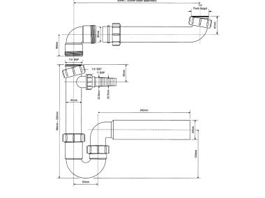 Zdjęcie: Syfon zlewozmywakowy rurowy 1.1/2 x50 mm MCALPINE