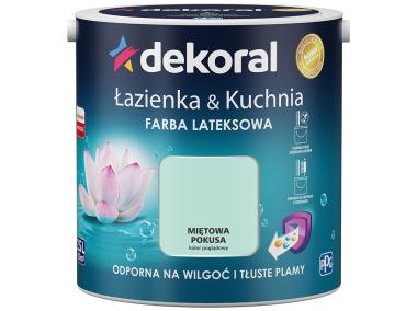 Zdjęcie: Farba lateksowa Łazienka&Kuchnia miętowa pokusa 2,5 L DEKORAL