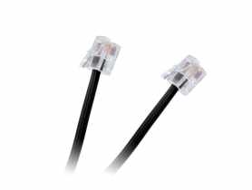 Kabel telefoniczny 4 m wtyk - wtyk czarny BODEX