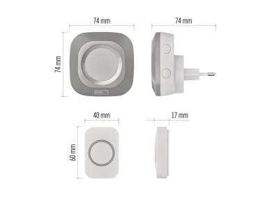 Zdjęcie: Dzwonek bezprzewodowy AC P5733S, srebrny EMOS