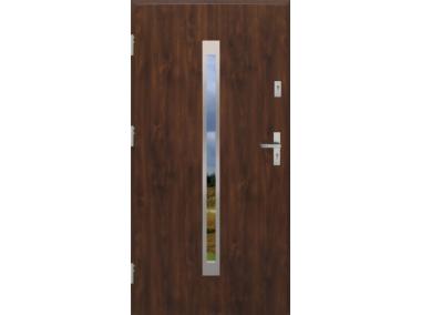 Zdjęcie: Drzwi zewnętrzne stalowo-drewniane Disting Otello 11 Orzech 80 cm lewe KR CENTER