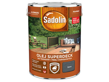 Zdjęcie: Olej do drewna 5 L szary Superdeck SADOLIN