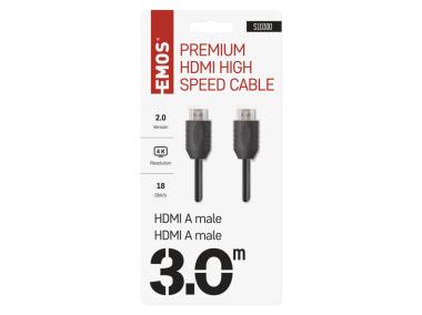 Zdjęcie: Przewód HDMI 2.0 wtyk A - wtyk A, 3 m EMOS