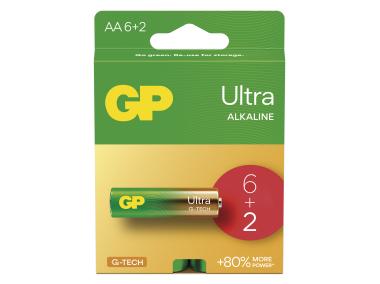 Zdjęcie: Bateria alkaliczna GP ULTRA AAA (LR03) 6+2PP EMOS