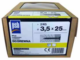 Wkręt fosfatowany do drewna 3,5x25 mm - 2 kg SILA