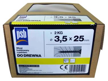 Zdjęcie: Wkręt fosfatowany do drewna 3,5x25 mm - 2 kg SILA