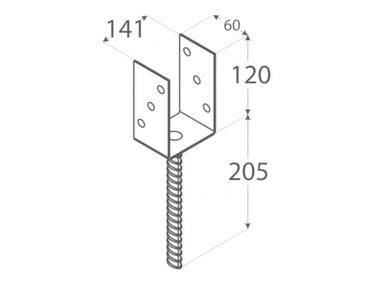 Zdjęcie: Podstawa słupa 140 mm typ U DMX