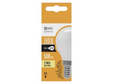 Zdjęcie: Żarówka LED Basic Mini Globe, E14, 6 W (42 W), 510 lm, ciepła biel EMOS