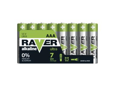 Zdjęcie: Bateria alkaliczna Raver Ultra Alkaline AAA (LR03) folia 8 EMOS
