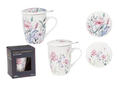 Zdjęcie: Kubek z zaparzaczem Blossom 350 ml z porcelany New Bone RAVI