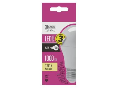 Zdjęcie: Żarówka LED Classic A60, E27, 10,7 W (75 W), 1060 lm, ciepła biel EMOS