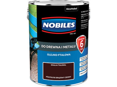 Zdjęcie: Farba ftalowa do drewna i metalu Ftalonal 5 L ciemny brązowy NOBILES