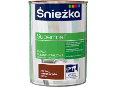 Zdjęcie: Farba do drewna i metalu Supermal 0,8 L orzech średni ŚNIEŻKA