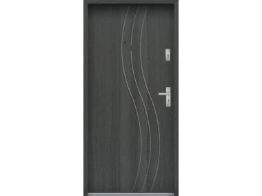 Zdjęcie: Drzwi wejściowe do mieszkań Bastion N-07 Grafit 90 cm lewe OSPŁ KR CENTER