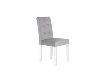 Zdjęcie: Krzesło tapicerowane Karo jasnoszare białe nogi TS INTERIOR