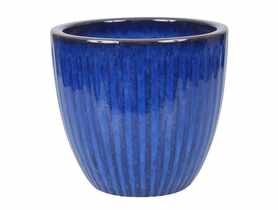 Donica ceramika szkliwiona 36x32,5 cm niebieski CERMAX