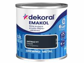 Emalia olejno-alkidowa Emakol 0,2 L Antracyt DEKORAL