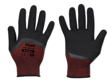 Zdjęcie: Rękawice ochronne Flash Grip Red Full lateks, rozmiar 9 BRADAS