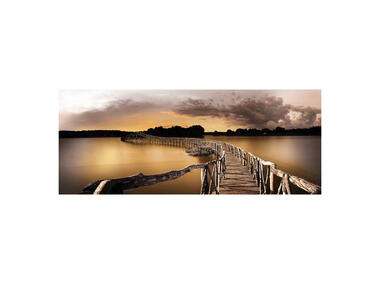 Zdjęcie: Obraz Canvas silver 60x150 cm gold jetty STYLER