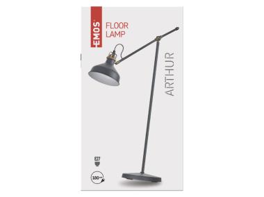 Zdjęcie: Lampa podłogowa E27 Arthur 150 cm ciemno szary EMOS