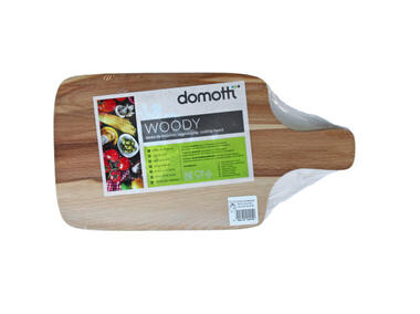 Zdjęcie: Deska do krojenia drewniana prostokątna z rączką Woody 30x16 cm DOMOTTI