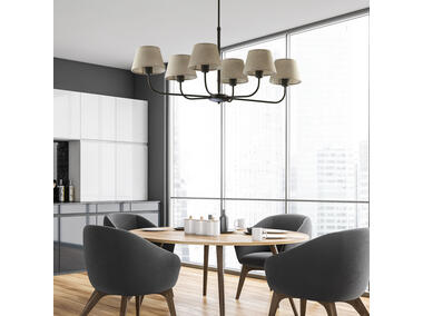 Zdjęcie: Lampa wisząca Chicago Linen 6 x E27 3999 TK LIGHTING