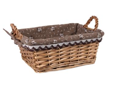 Zdjęcie: Kosz prostokątny z uchwytami 29x21x11/15 cm brązowy TIN TOURS