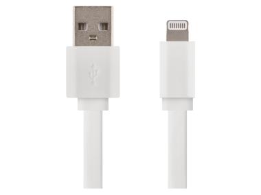 Zdjęcie: Kabel Usb 2.0, wtyk A - Lightning MFi, i16P, ładowanie, transmisja danych, 1 m, biały EMOS