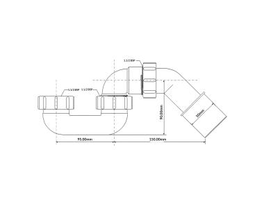 Zdjęcie: Syfon brodzikowy 1.1/2 x50 mm bez spustu MCALPINE