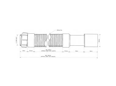 Zdjęcie: Rura harmonijowa do zlewozmywaka 11/2x40/50 mm, 1000 mm MCALPINE