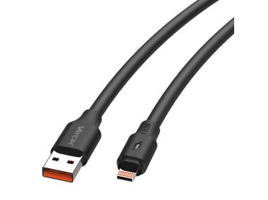 Zdjęcie: Kabel USB - lightning 120W 3A 1 m fast line czarny VA0120 VAYOX