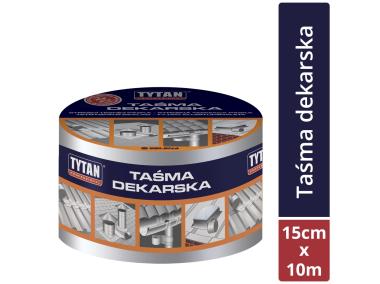 Zdjęcie: Taśma dekarska uszczelniająca wzmocniona, kolor aluminium RS TAPE 15 cm - 10 m TYTAN PROFESSIONAL