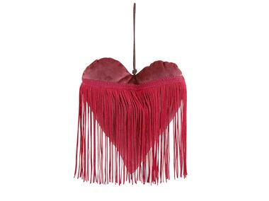 Zdjęcie: Zawieszka serce welurowe z frędzlami 20x18 cm czerwone ALTOMDESIGN