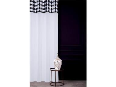 Zdjęcie: Firana z kantą welwetową ideal chic light biało-czarna+złota wszywka 140x270 cm CHIC HOME