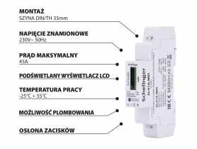 Licznik energii 1 fazowy mid 45A SCHELINGER