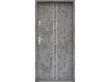 Zdjęcie: Drzwi wejściowe do mieszkań Bastion A-38 Beton srebrny 80 cm prawe ODR KR CENTER